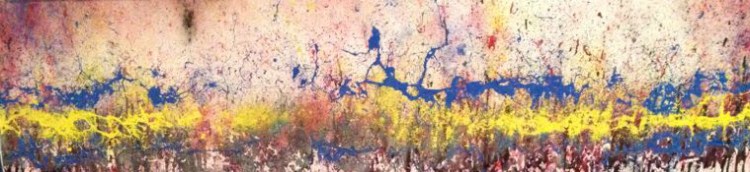 esplosioni di acrilico su tela 120cm x 40cmh